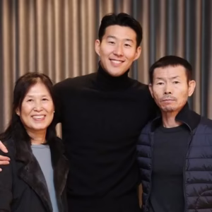 son heung min with his parents